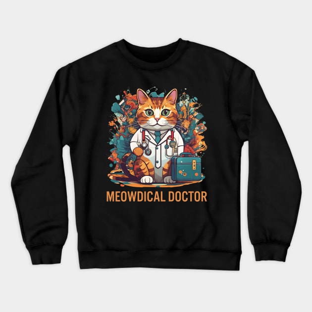 Funny Cat Meowdical Doctor Medical nursing Design Crewneck Sweatshirt by click2print